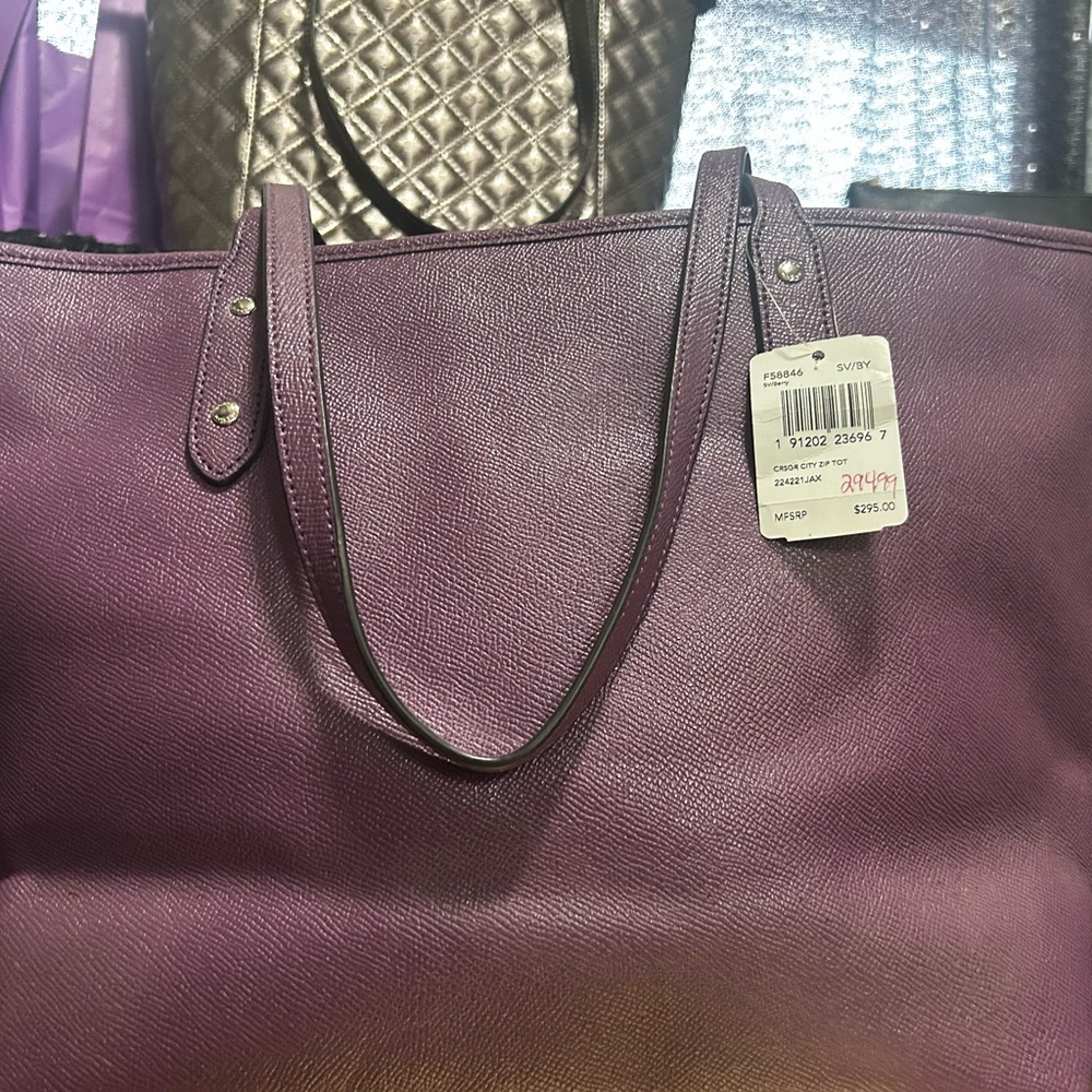 Elegant Purple Coach Tote Bag new with tags. Paid $294.99